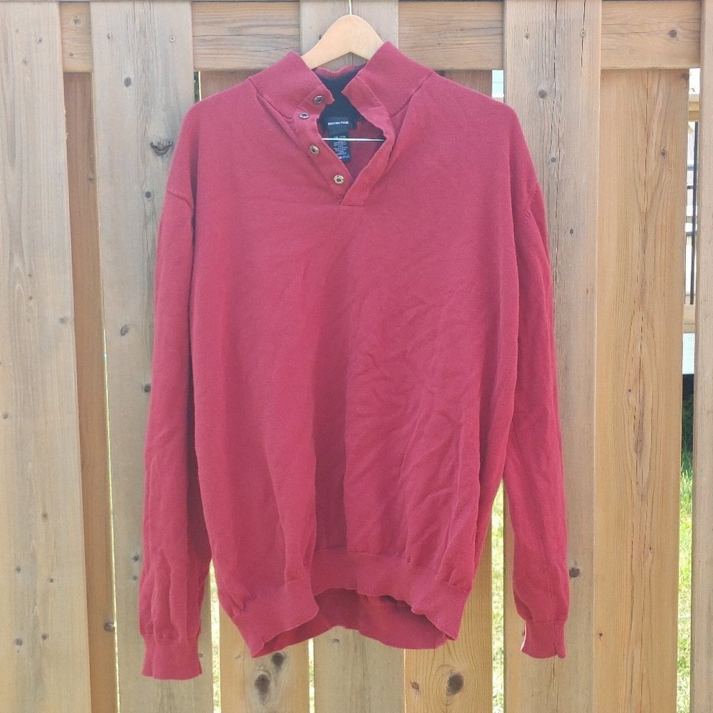 ATTRACTIVE Men's Distinction Sweater Zip and Snap Up Neck Line Mens Size…